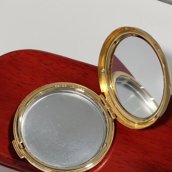 Estee Lauder Lucidity Pressed Powder Compact Gold Alligator Empty VTG Estate - Picture 7 of 11